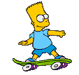 Bart auf seinem Skateboard